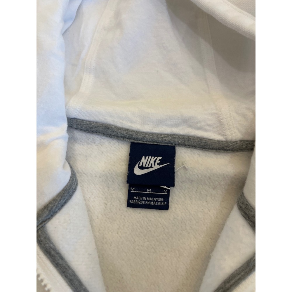 Nike‎ Full Zip Hoodie Men's Sweatshirt Jacket White Black Swoosh Minimalist